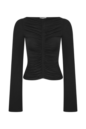 Preston Modal Long Sleeve Top - Black