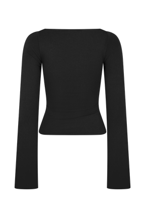 Preston Modal Long Sleeve Top - Black