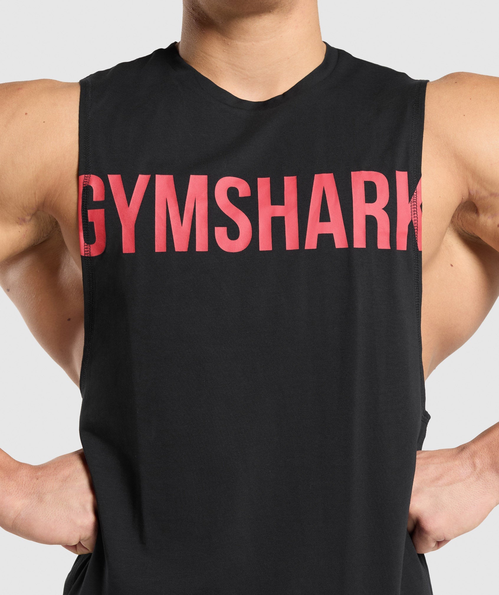 Gymshark Prime Drop Arm Tank - Black/Vivid Red