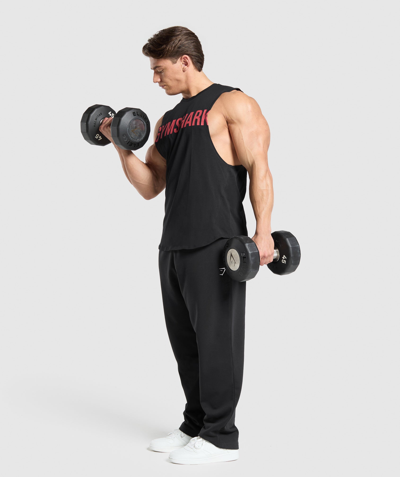 Gymshark Prime Drop Arm Tank - Black/Vivid Red