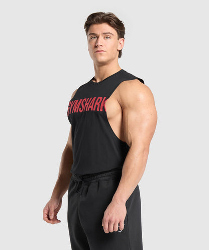 Gymshark Prime Drop Arm Tank - Black/Vivid Red