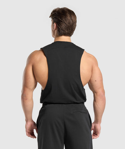 Gymshark Prime Drop Arm Tank - Black/Vivid Red