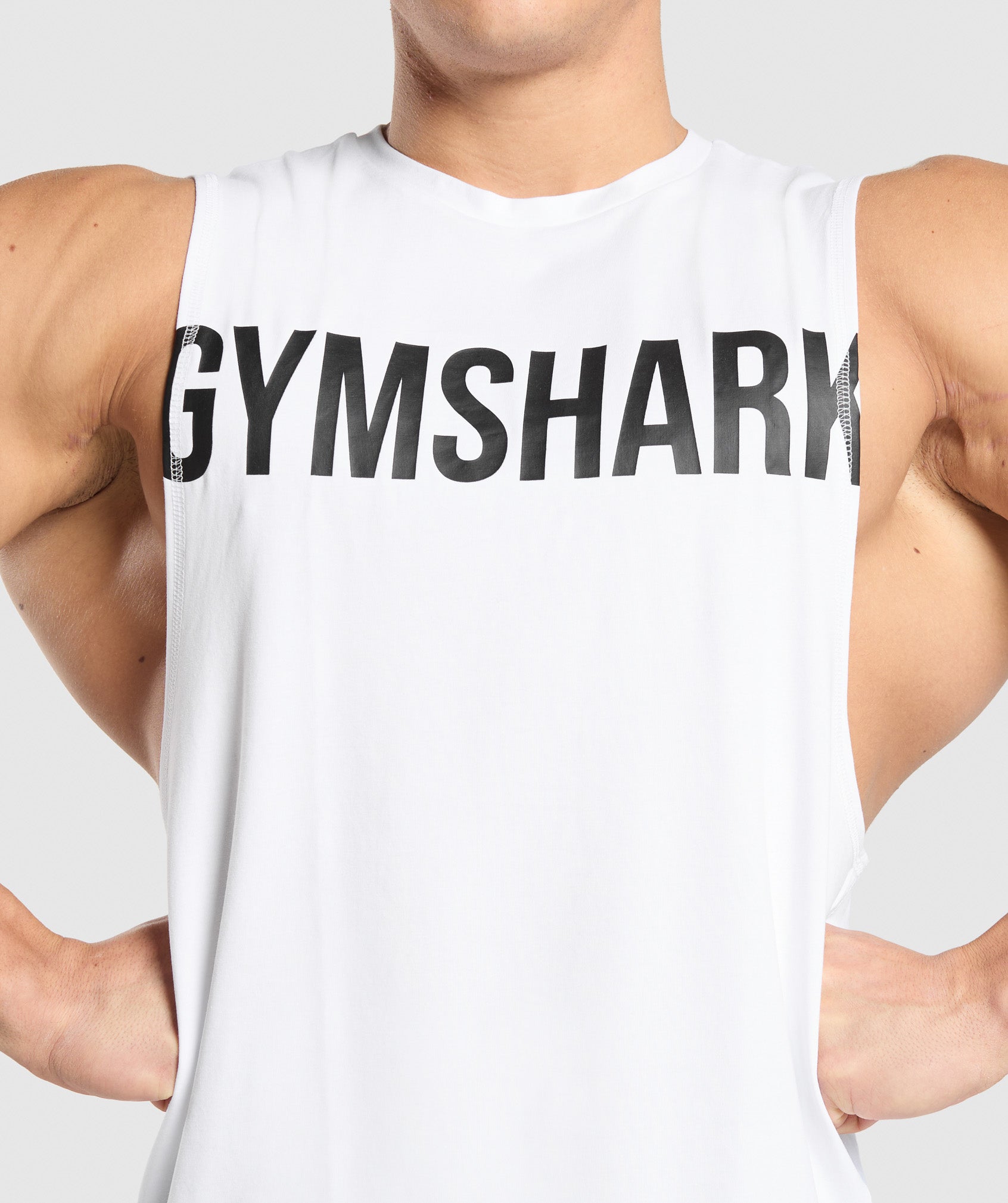 Gymshark Prime Drop Arm Tank - White