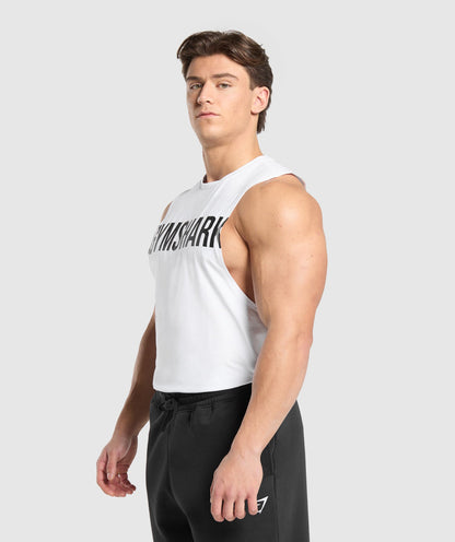Gymshark Prime Drop Arm Tank - White