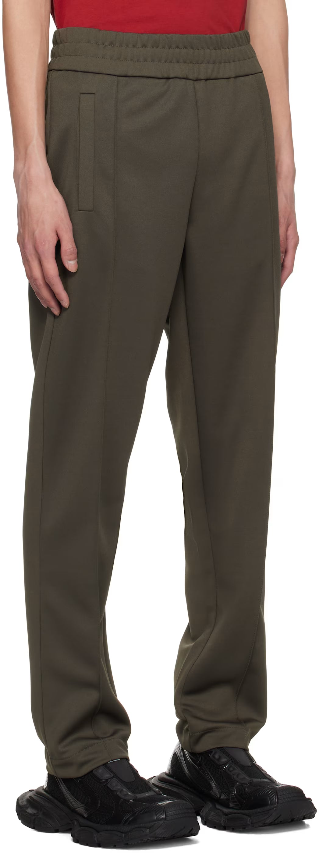 Gray Curved Logo Track Pants