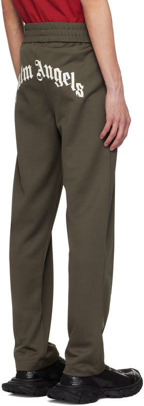 Gray Curved Logo Track Pants