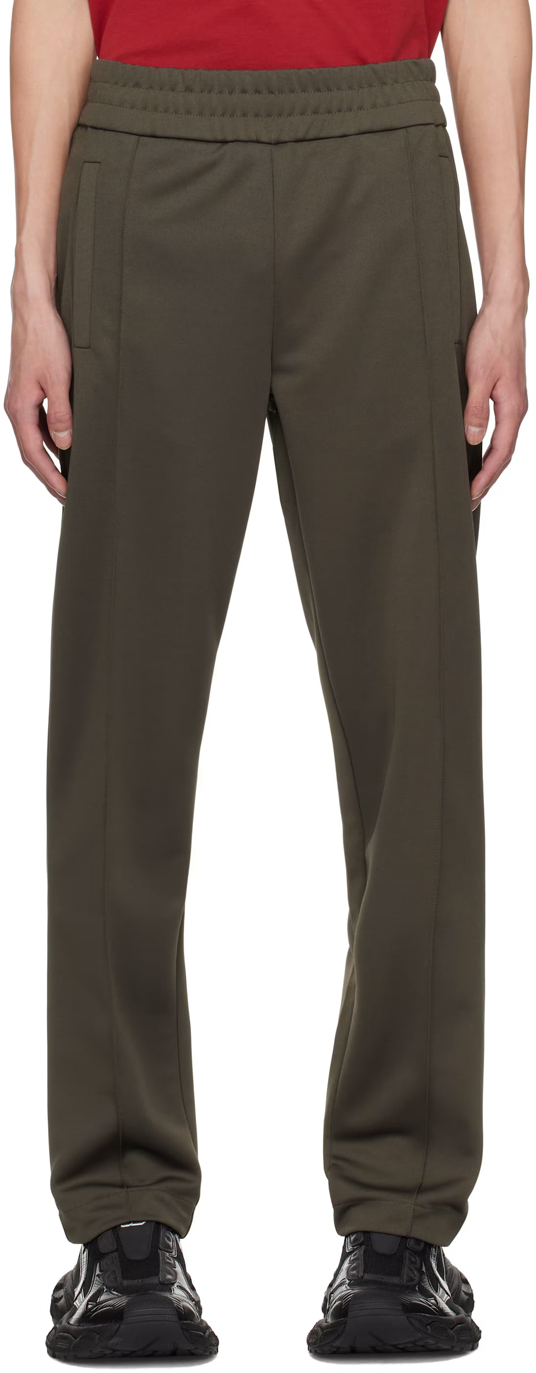 Gray Curved Logo Track Pants