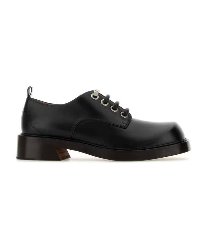 Black Leather Lace-Up Shoes