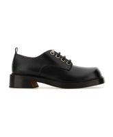 Black Leather Lace-Up Shoes