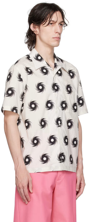 White & Black Printed Shirt