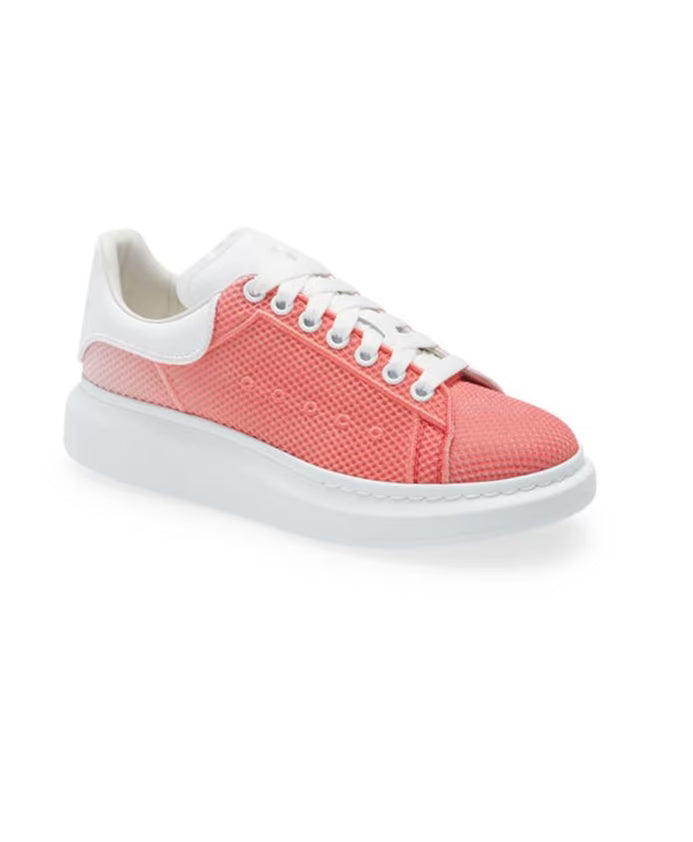 Pink Sneakers with Leather Detail