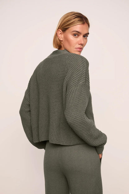 Recycled Sweater Cropped Cardigan