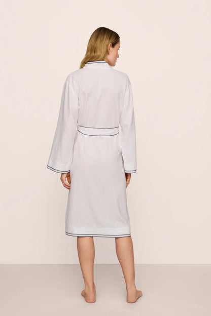 Linen Blend Long Sleeve Robe