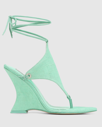 Rampage Mint Croc Suede