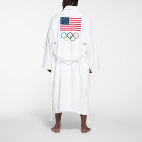 SKIMS FOR TEAM USA TERRY OLYMPIC UNISEX ROBE | WHITE