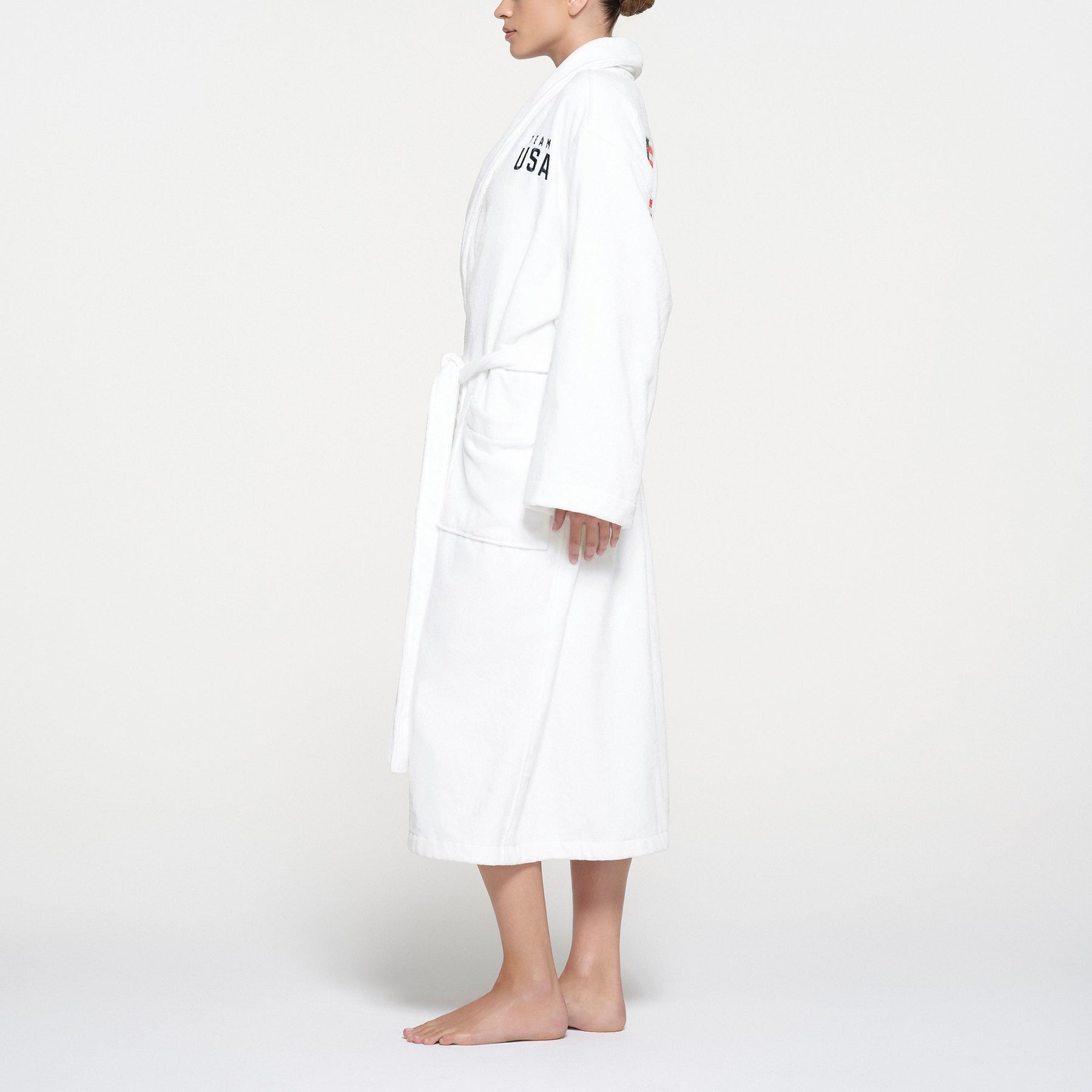 SKIMS FOR TEAM USA TERRY OLYMPIC UNISEX ROBE | WHITE