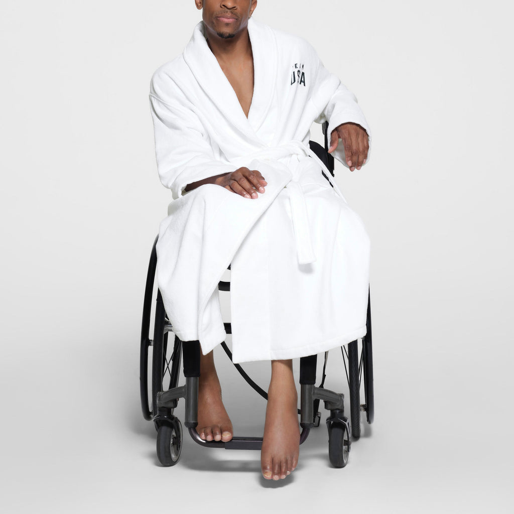 SKIMS FOR TEAM USA TERRY PARALYMPIC UNISEX ROBE | WHITE