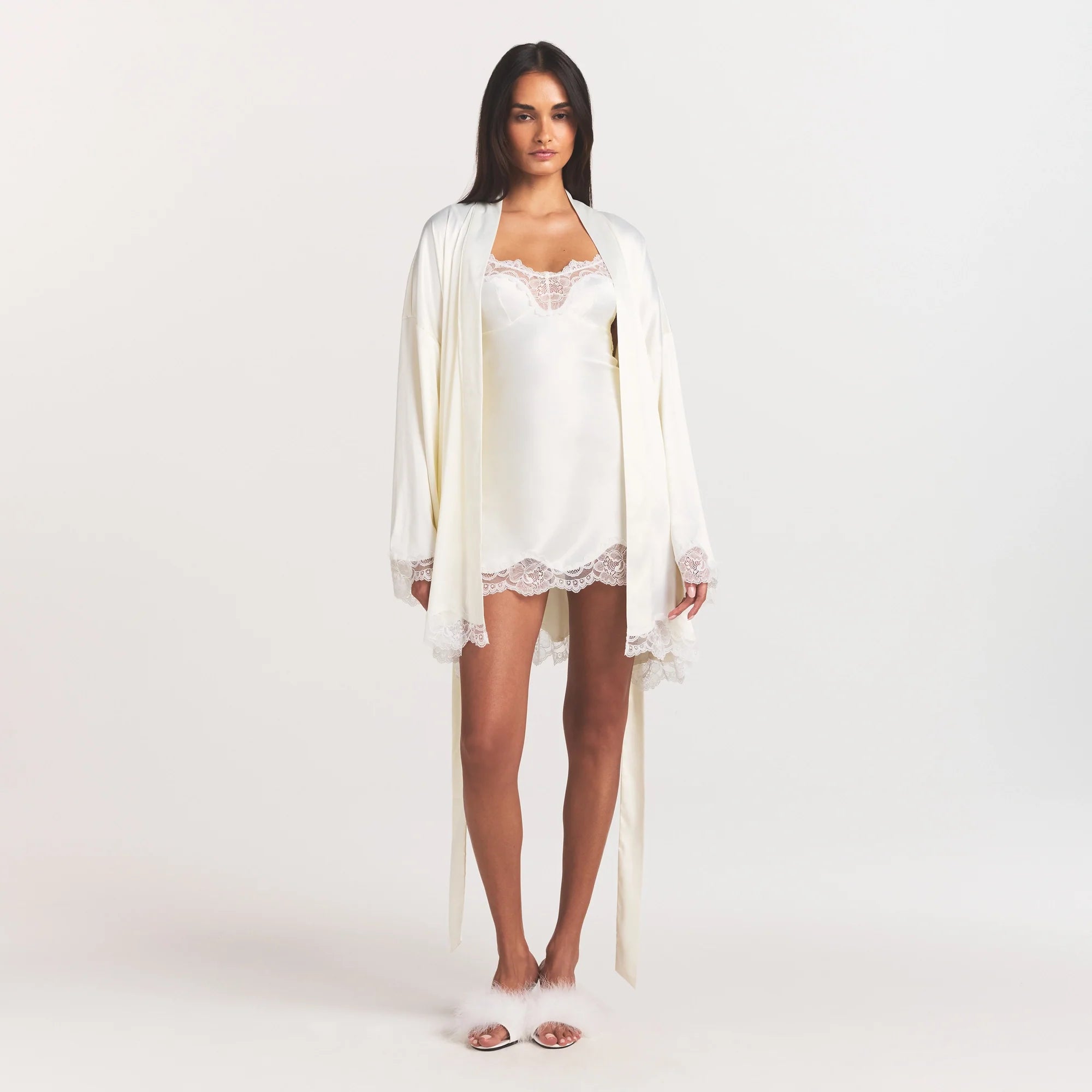 Woven Shine Lace Robe