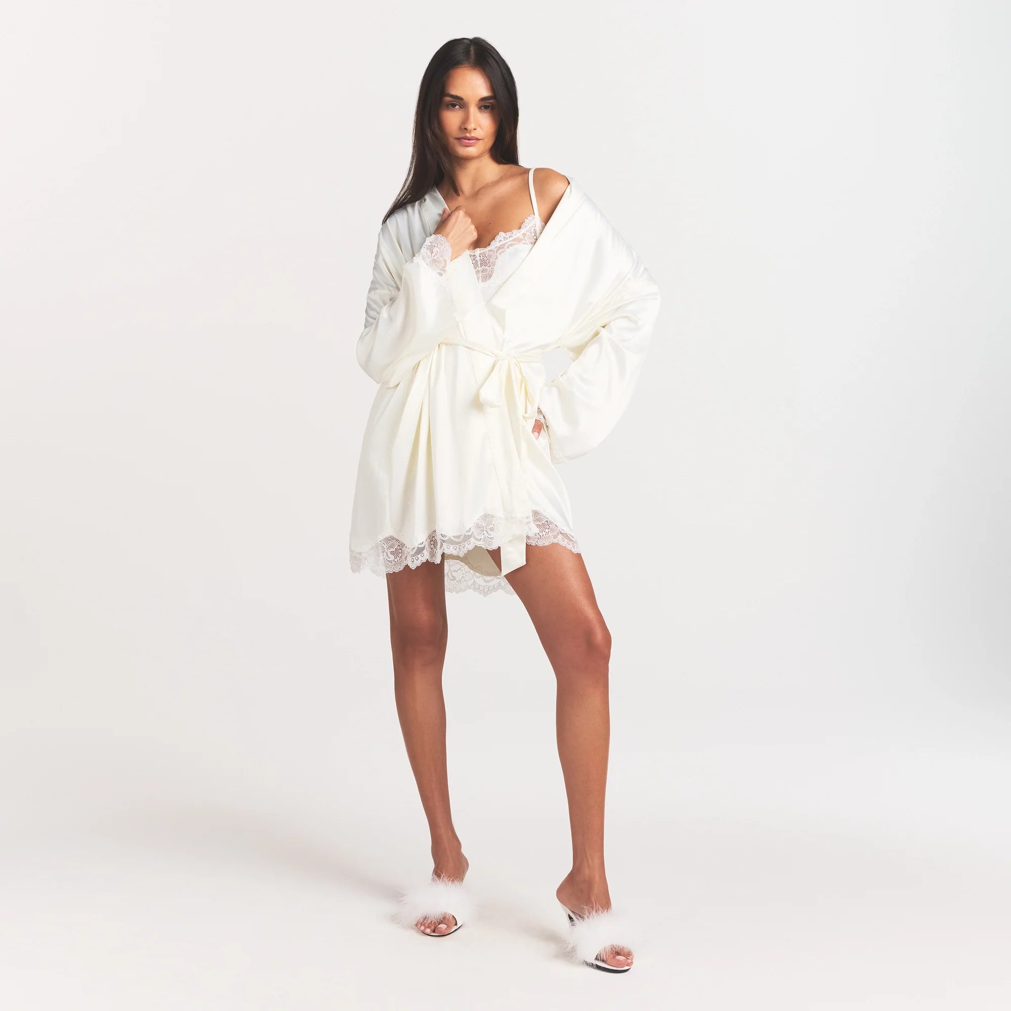 Woven Shine Lace Robe