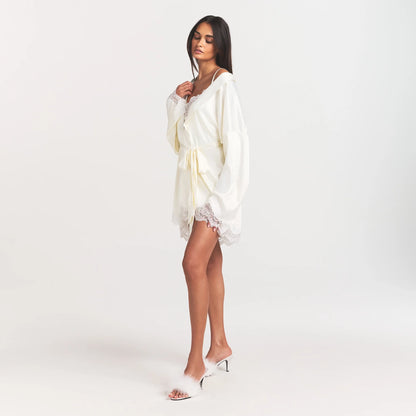 Woven Shine Lace Robe