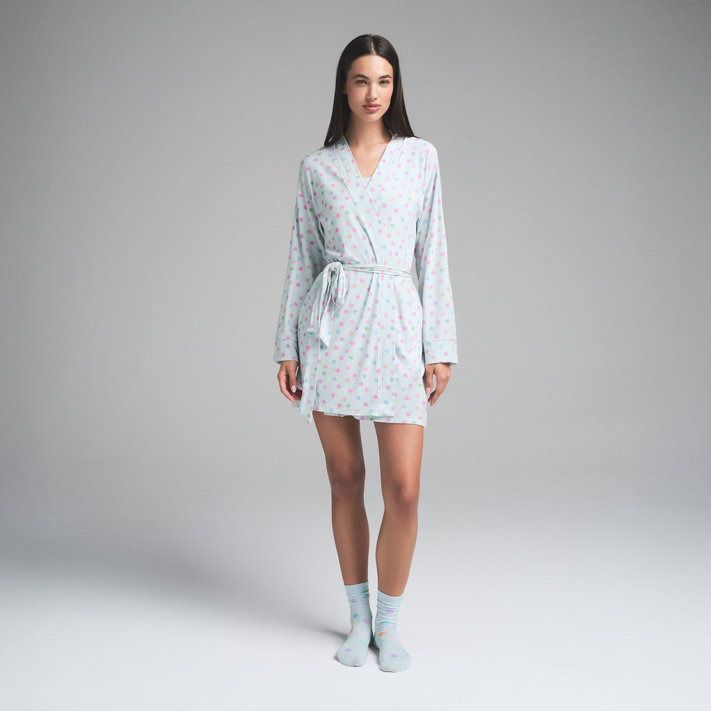 SOFT LOUNGE ROBE | CLOUD CANDY HEART PRINT