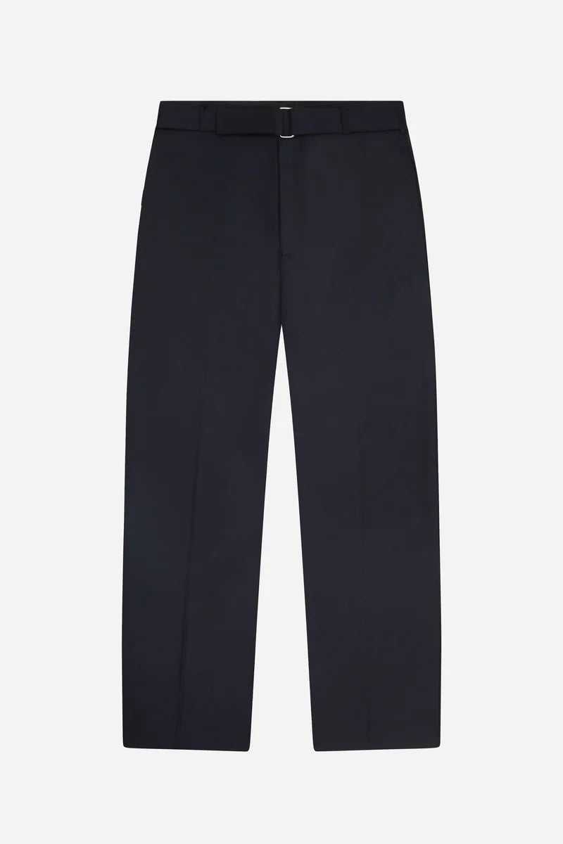 Relaxed Belted Wool-Blend Trousers