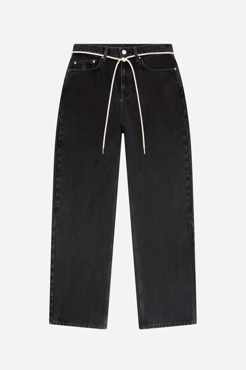 Relaxed denim jean - black