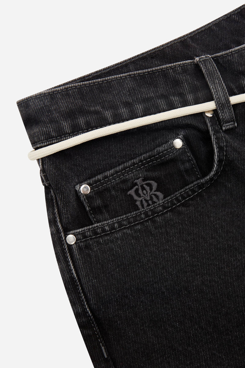 Relaxed denim jean - black