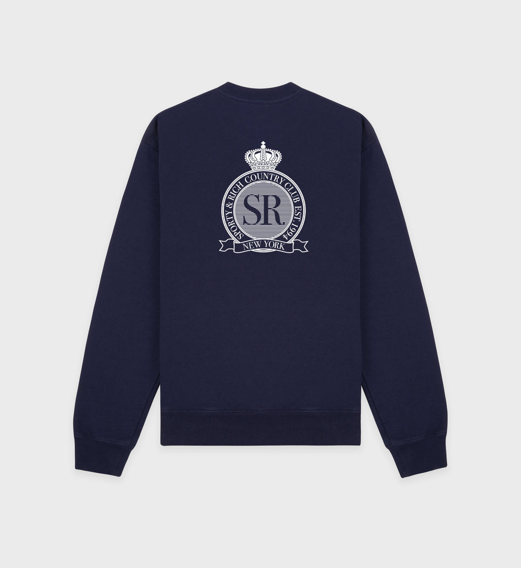 Royal Club Crewneck - Navy/White