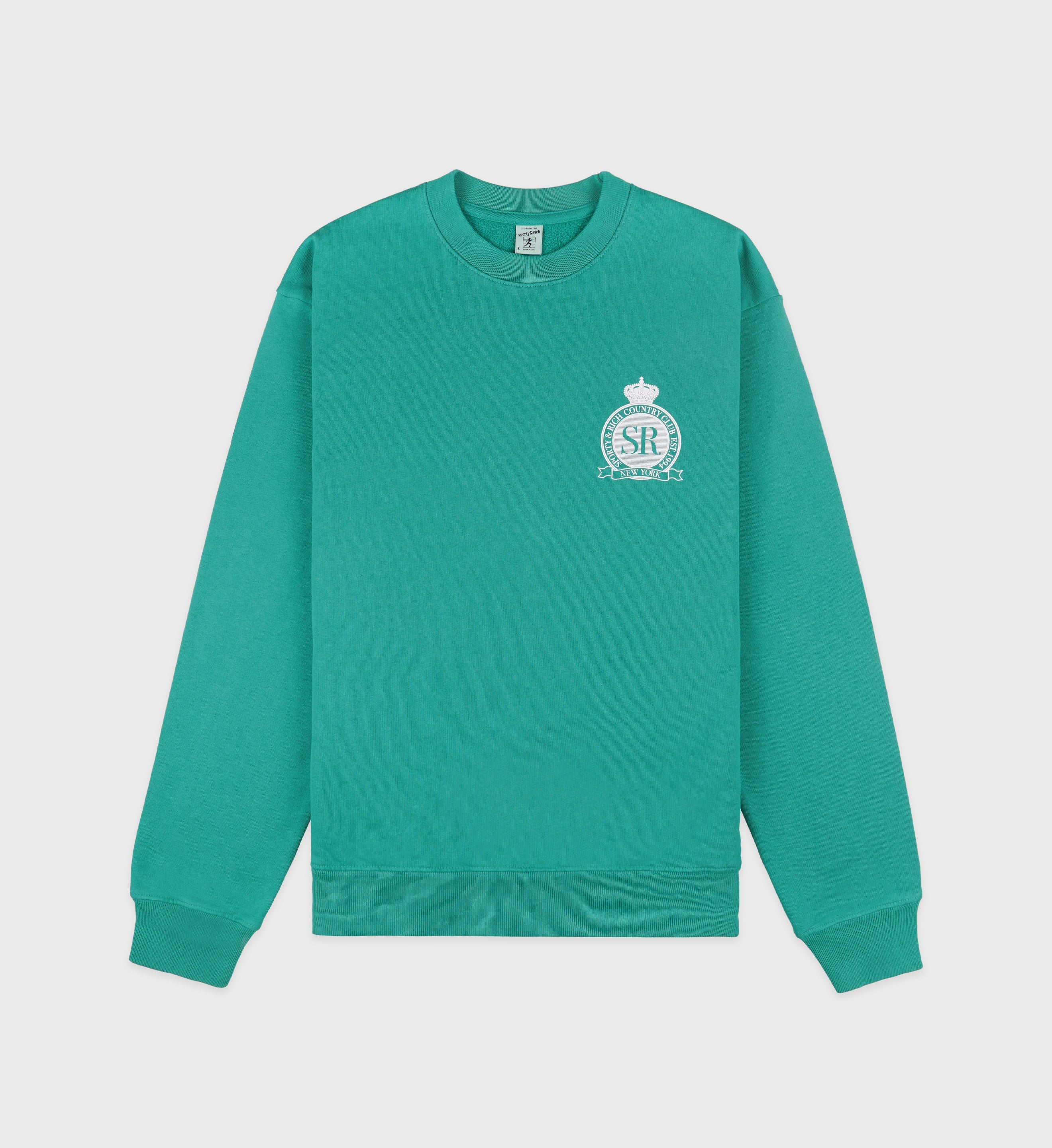 Royal Club Crewneck - Spring Green/White