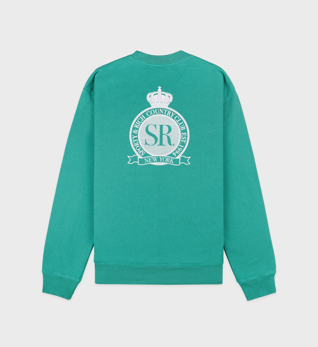 Royal Club Crewneck - Spring Green/White