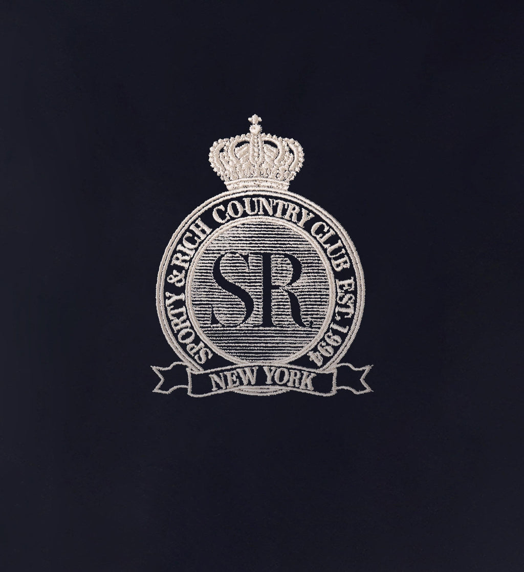 Royal Club Nylon Varsity Jacket - Navy/White