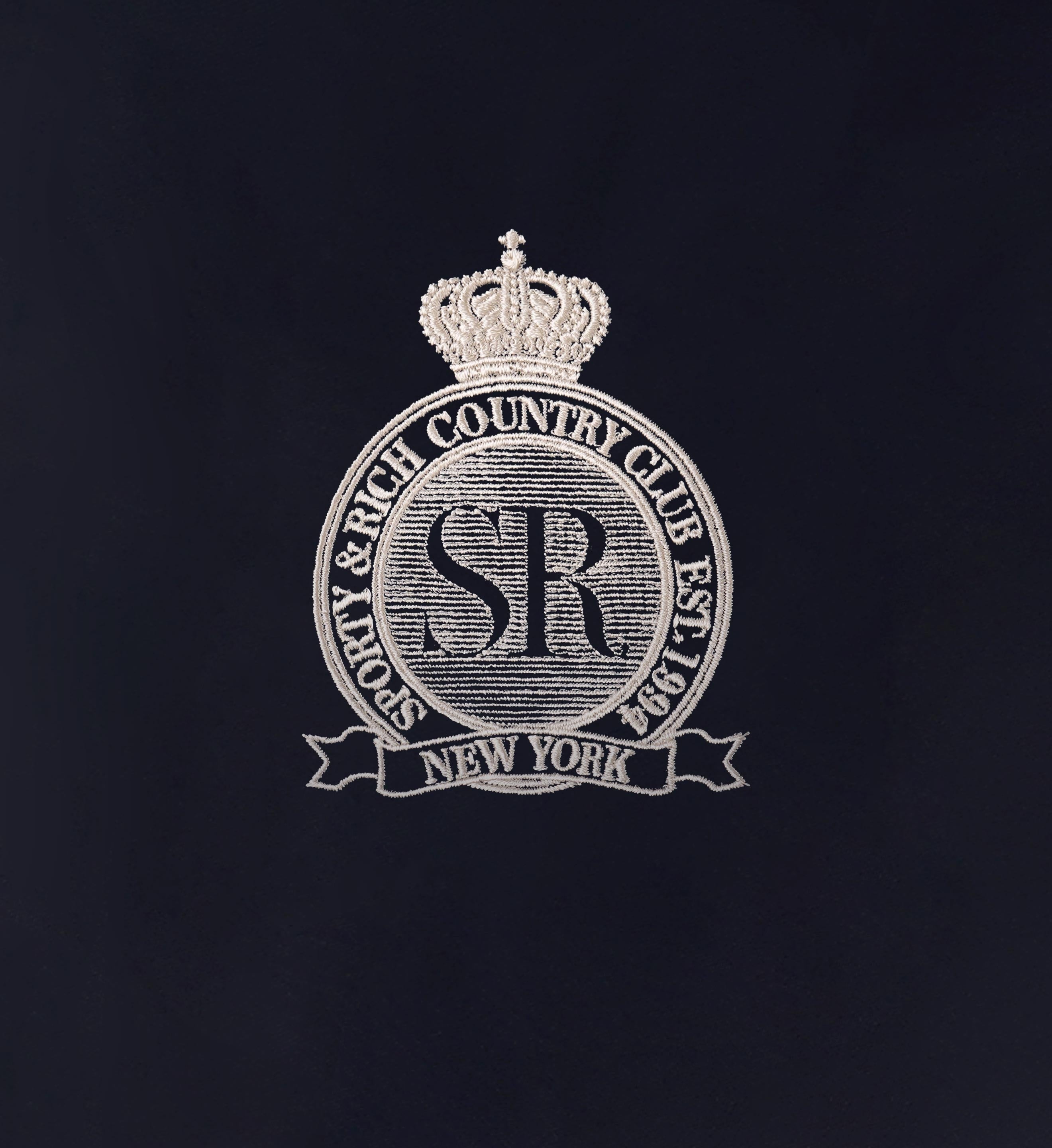 Royal Club Nylon Varsity Jacket - Navy/White