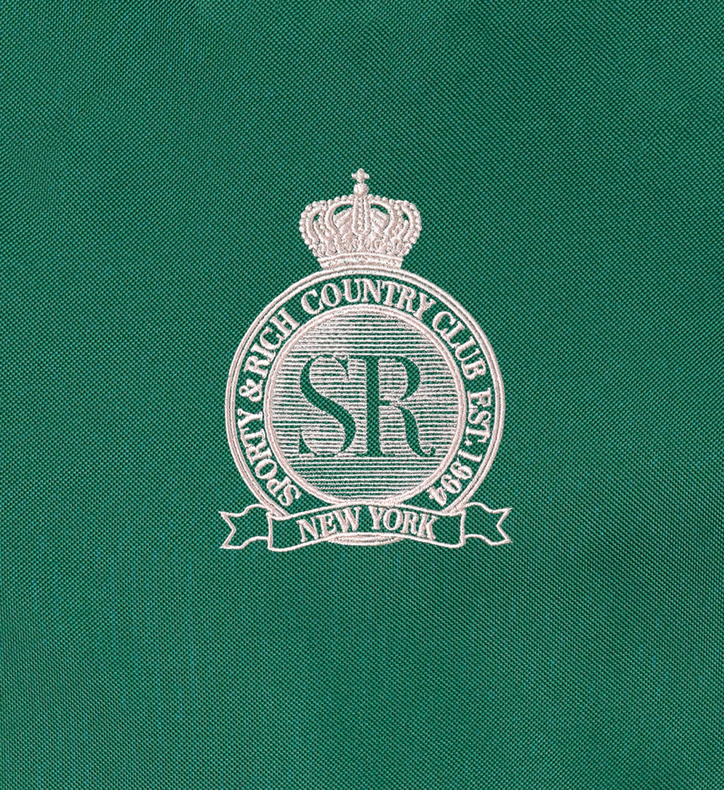 Royal Club Nylon Varsity Jacket - Spring Green/White