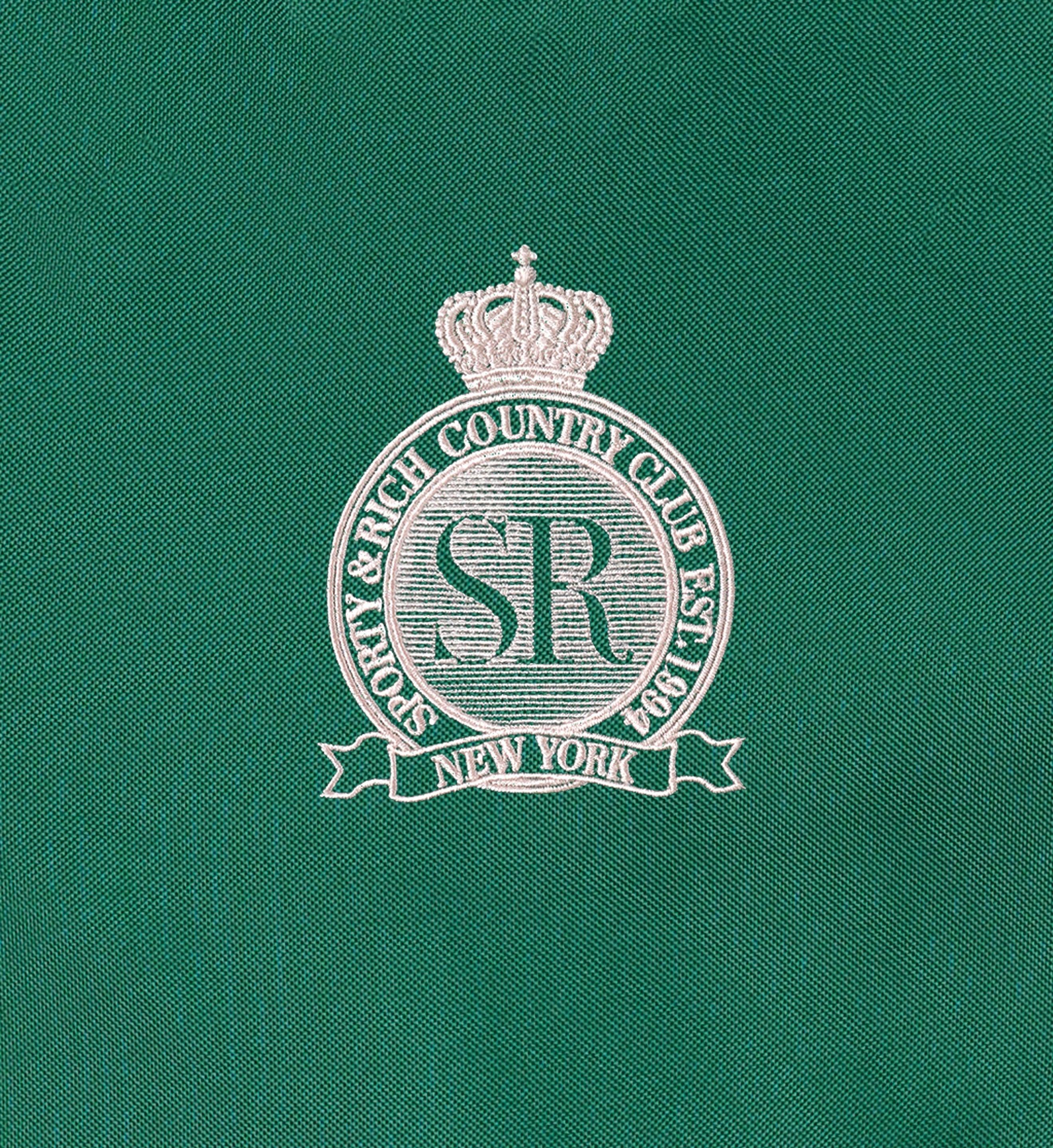 Royal Club Nylon Varsity Jacket - Spring Green/White