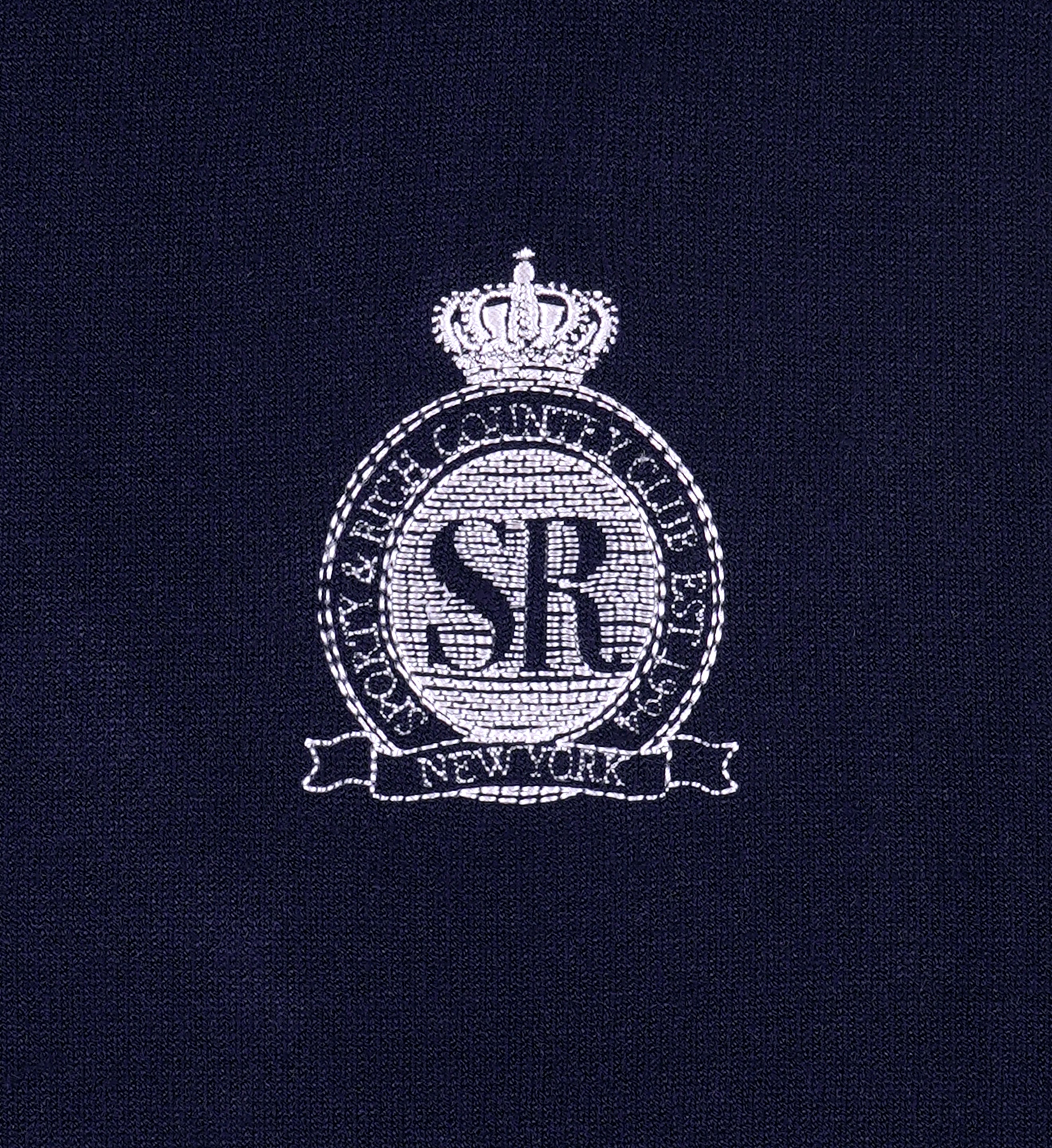 Royal Club Zipped Cardigan - Navy/White