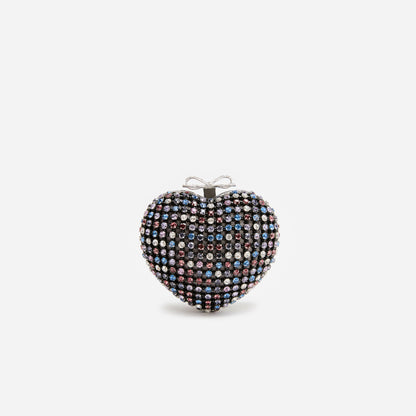 Multi Crystal Heart Clutch