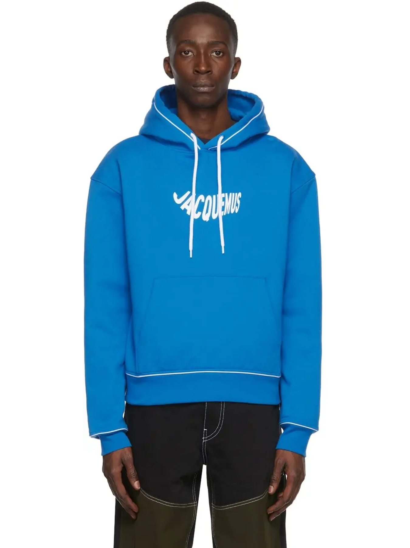 Jacquemus Le Sweatshirt Vague Print Logo Hoodie in Wave Blue