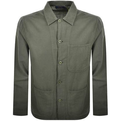 Ralph Lauren Linen Long Sleeve Shirt Green