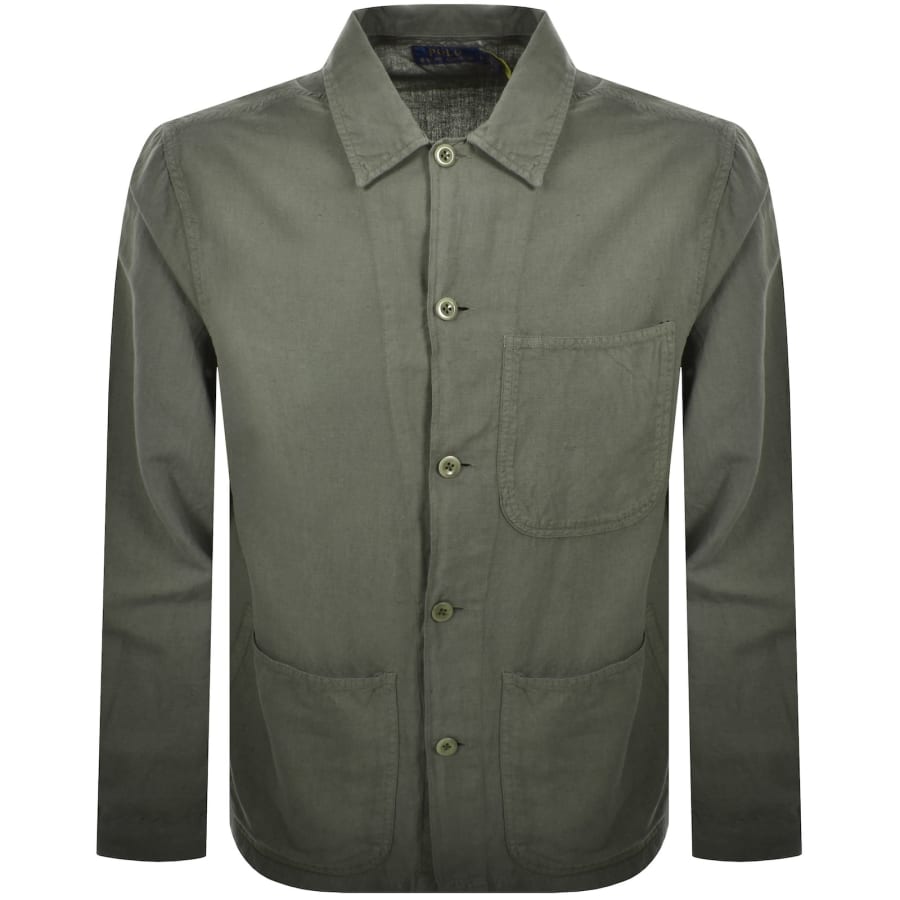 Ralph Lauren Linen Long Sleeve Shirt Green