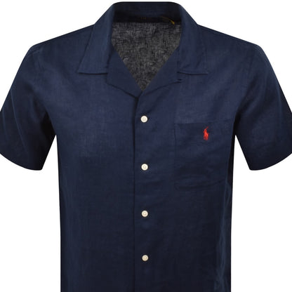 Ralph Lauren Linen Short Sleeve Shirt Navy