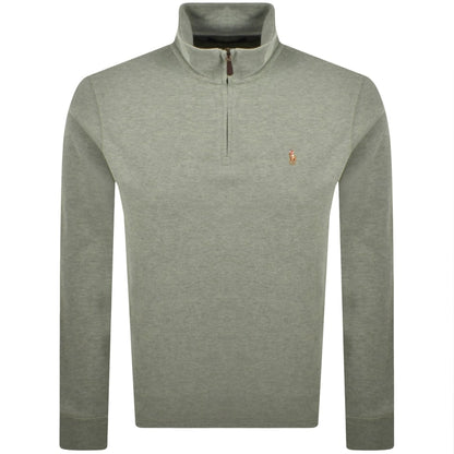 Ralph Lauren Quarter Zip Knit Jumper Green
