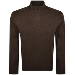 Ralph Lauren Quarter Zip Sweatshirt Brown