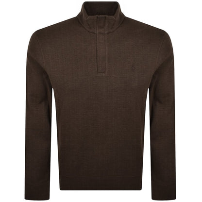 Ralph Lauren Quarter Zip Sweatshirt Brown