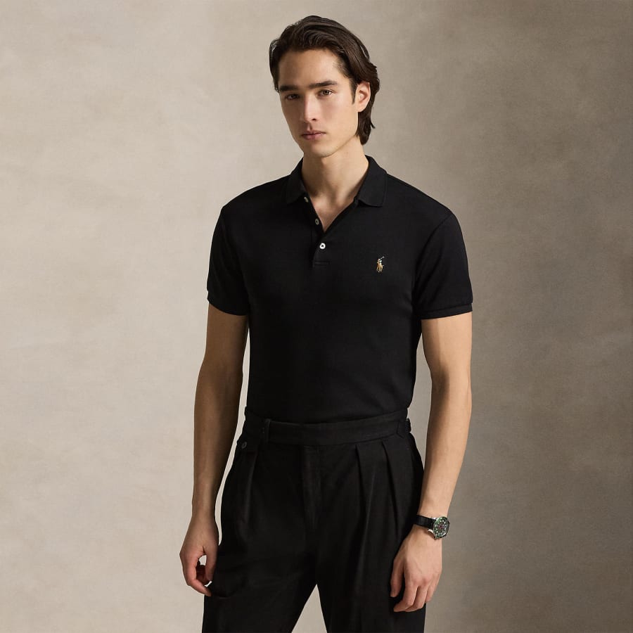 Ralph Lauren Slim Fit Polo T Shirt Black