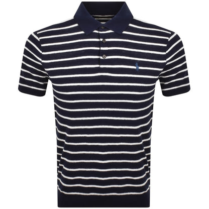 Ralph Lauren Stripe Polo T Shirt Navy