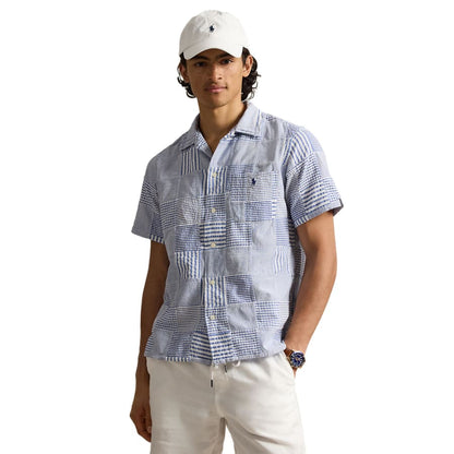 Ralph Lauren Wrinkled Patchwork Shirt Blue