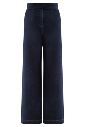 Rayne Wide Leg Denim Jeans - Indigo Blue