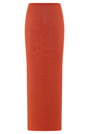 Reagan Knit Maxi Skirt - Orange
