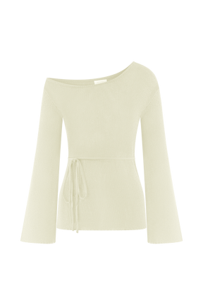 Reagan Off Shoulder Knit Top - White